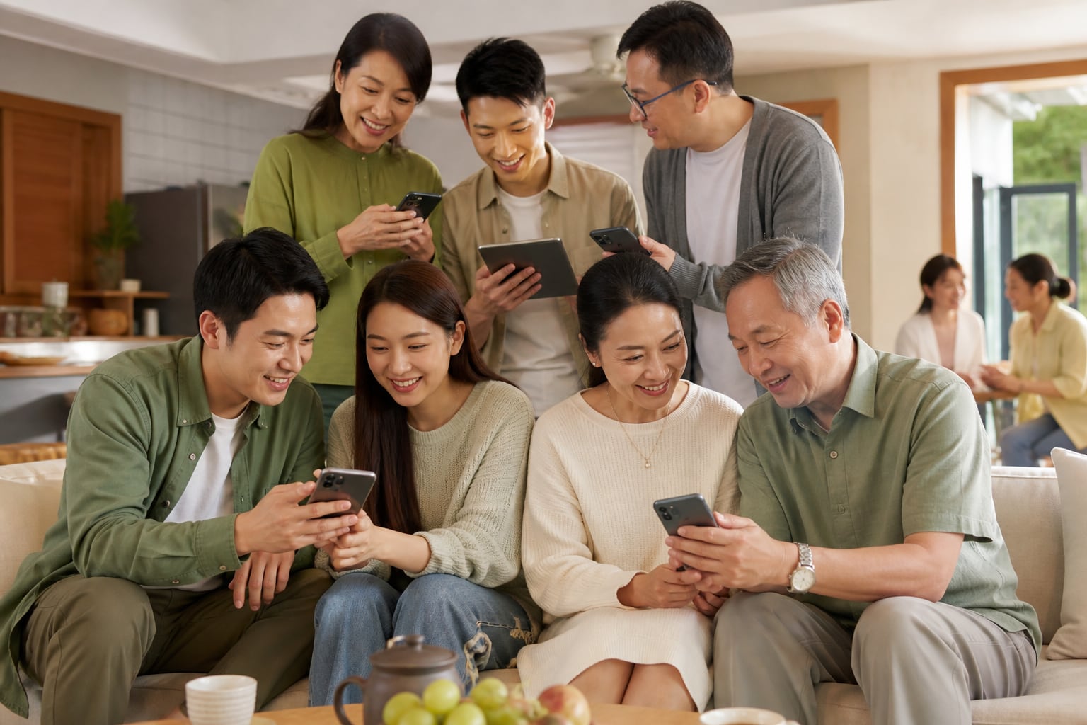 Chinese adults across generations using WeChat together