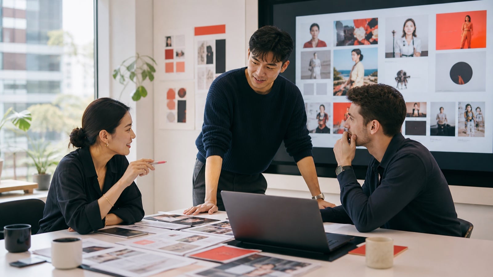 China campaign team reviewing influencer concepts with an international brand lead